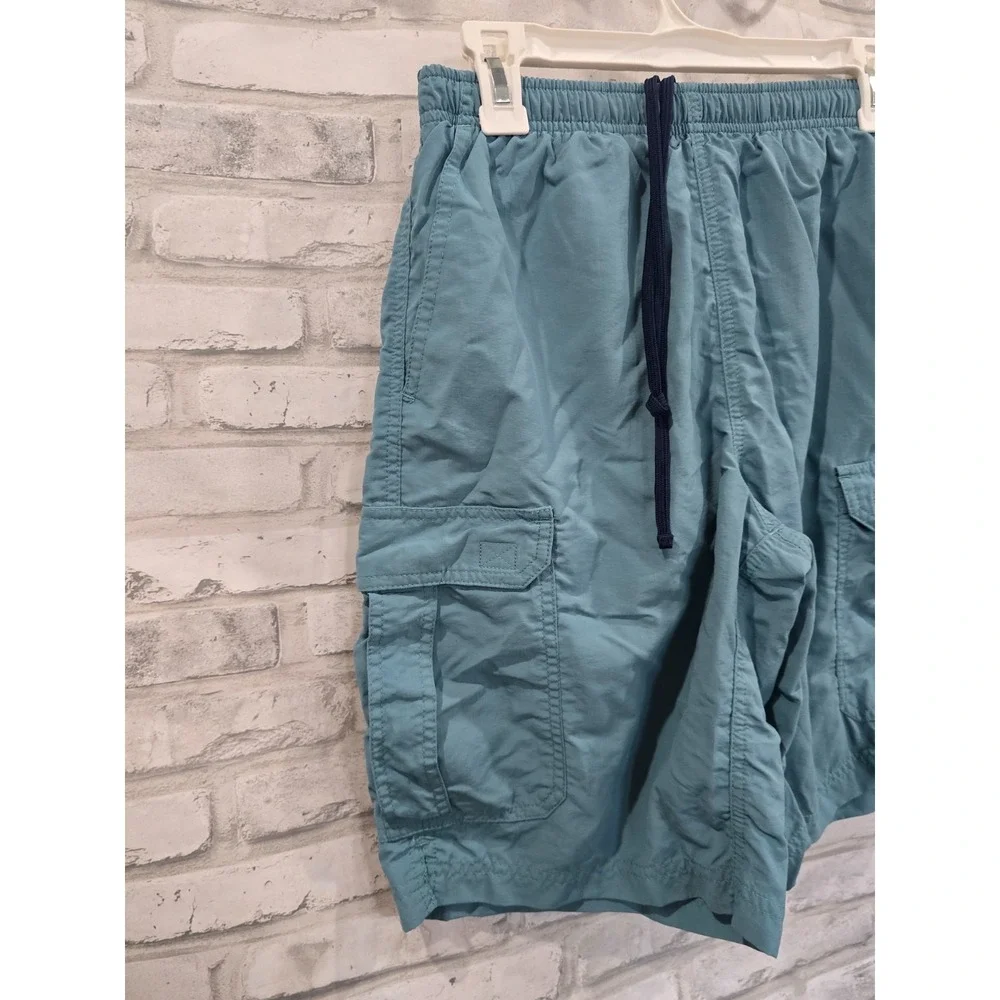 L.L.Bean Men Cargo Lined‎ Mesh Swim Trunks Sz S Teal Swim Shorts Nylon Beach